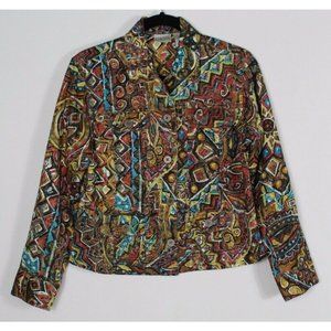 Chico's Women's Tribal Print Jacket Button Front